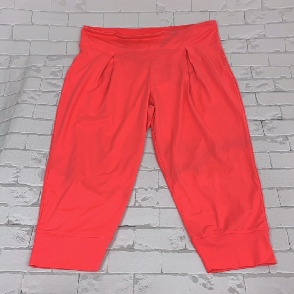 💰Bundle 3/$30 Fabletics Crop Pants XL Bright Coral pink Stretchy Lounge Comfort